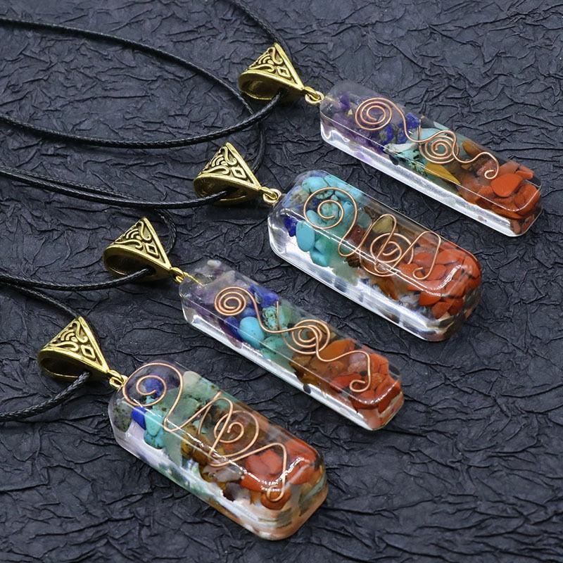 Copper Wire with Natural Stone Pendants Necklaces - The Burner Shop