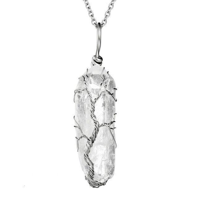 Copper Wire with Natural Stone Pendants Necklaces - The Burner Shop