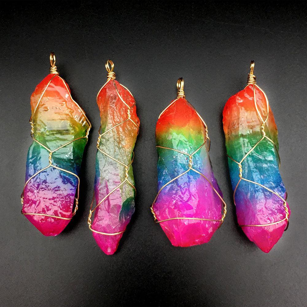 Copper Wire with Natural Stone Pendants Necklaces - The Burner Shop
