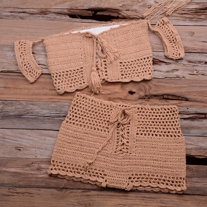 Crochet Boho Bikini Set Swimwear - The Burner Shop