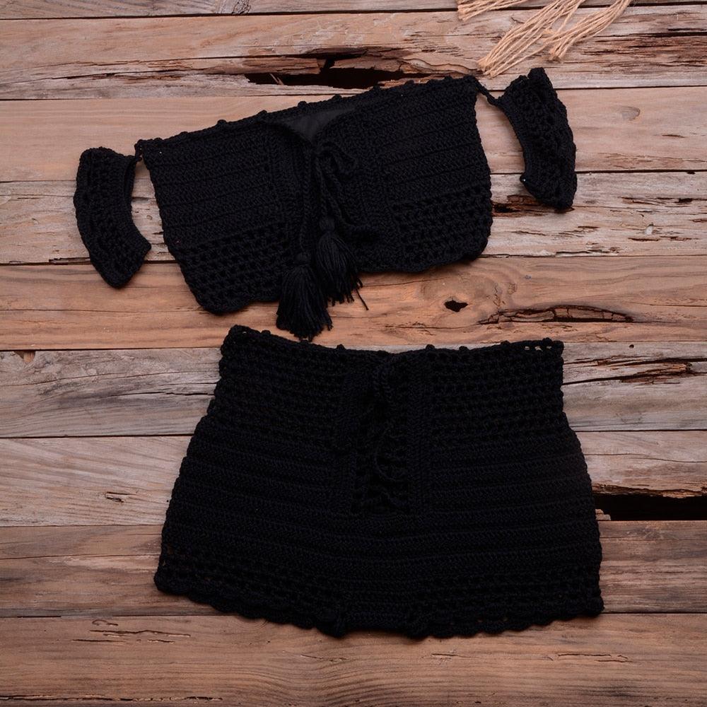 Crochet Boho Bikini Set Swimwear - The Burner Shop