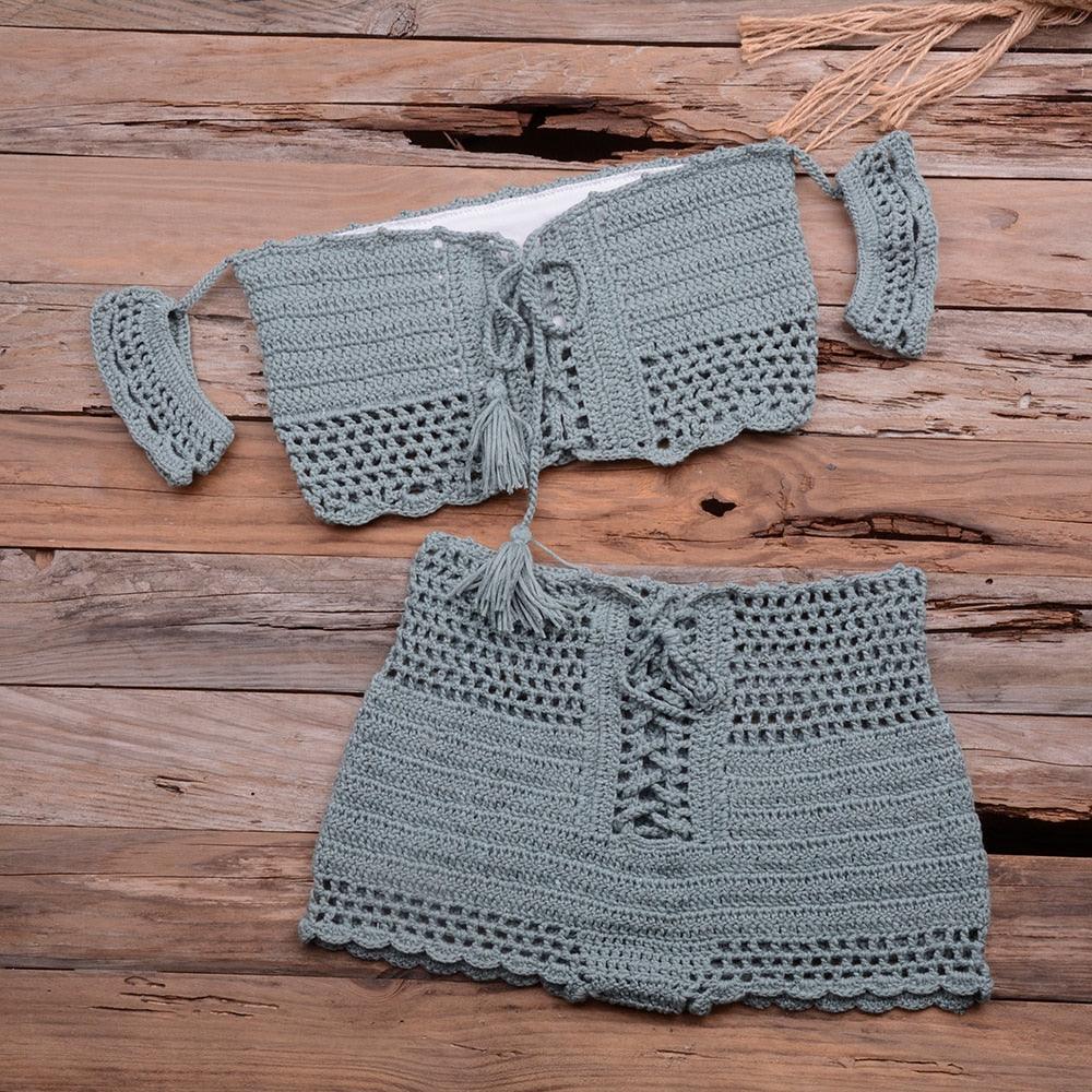 Crochet Boho Bikini Set Swimwear - The Burner Shop