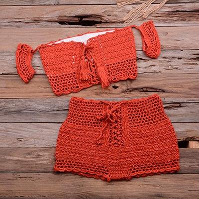 Crochet Boho Bikini Set Swimwear - The Burner Shop