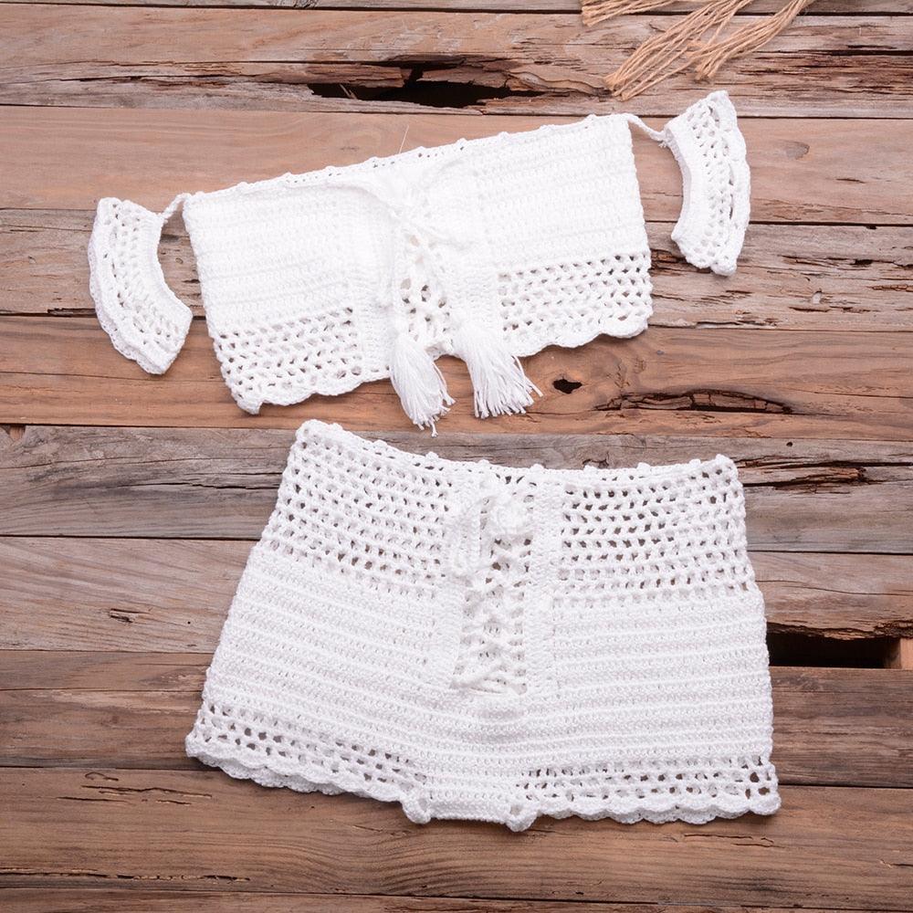 Crochet Boho Bikini Set Swimwear - The Burner Shop