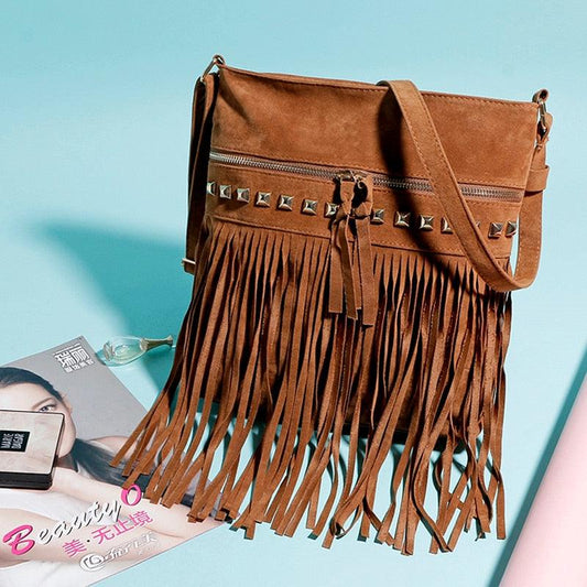 Crossbody Shoulder Bag with Tassels Bags - The Burner Shop