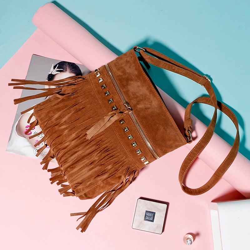 Crossbody Shoulder Bag with Tassels Bags - The Burner Shop