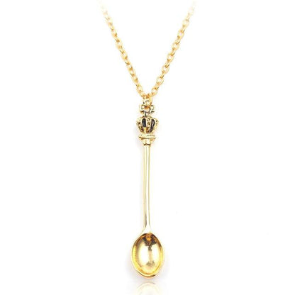 Crown Mini Tea Spoon Pendant Necklaces - The Burner Shop