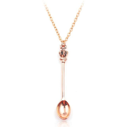 Crown Mini Tea Spoon Pendant Necklaces - The Burner Shop