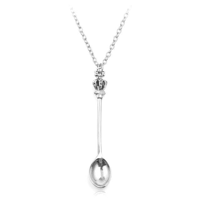 Crown Mini Tea Spoon Pendant Necklaces - The Burner Shop