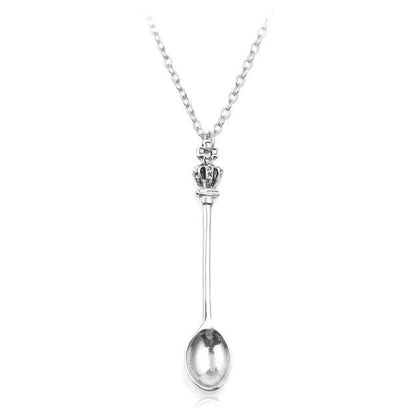 Crown Mini Tea Spoon Pendant Necklaces - The Burner Shop