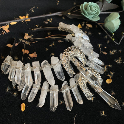 Crystal Moon Crown Headpiece Headbands - The Burner Shop