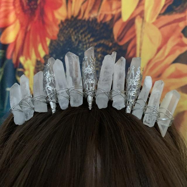 Crystal Spike Crown Headpiece Headbands - The Burner Shop