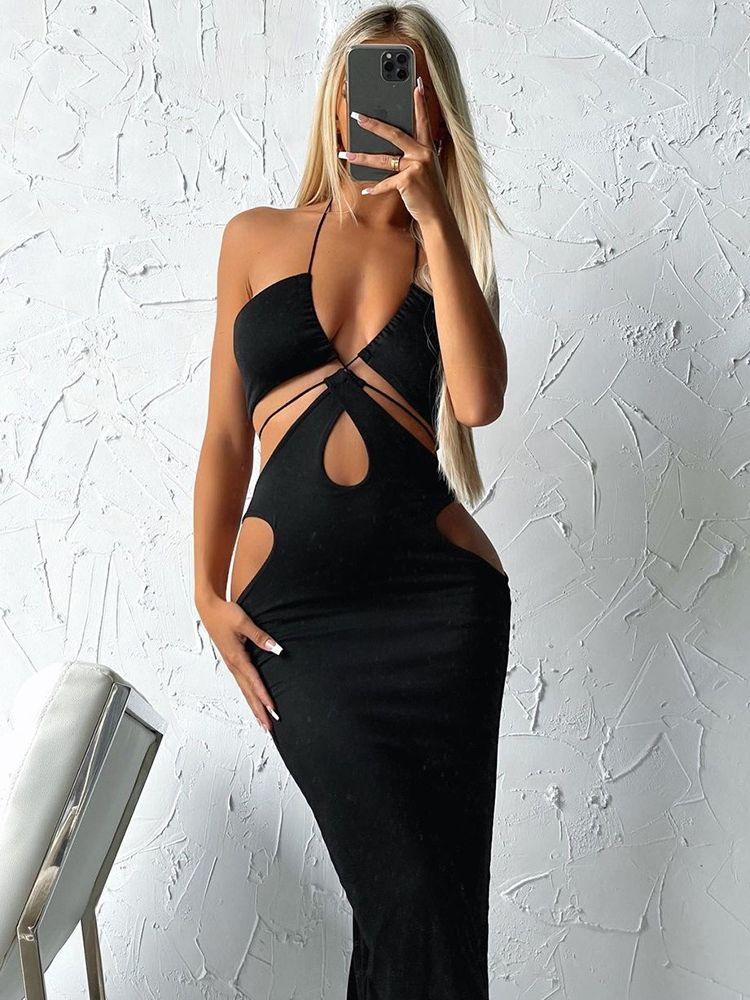 Cut Out Backless Long Dress Dresses - The Burner Shop