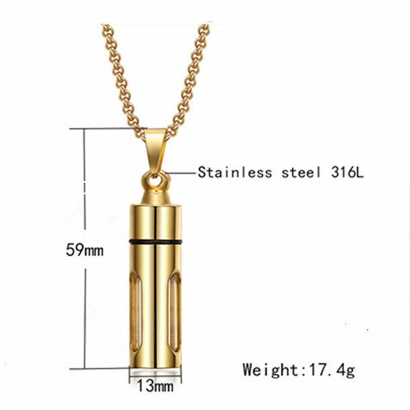 Cylinder Bottle Pendant Necklaces - The Burner Shop