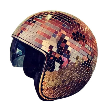 Disco Ball Helmet with Retractable Visor Hats - The Burner Shop