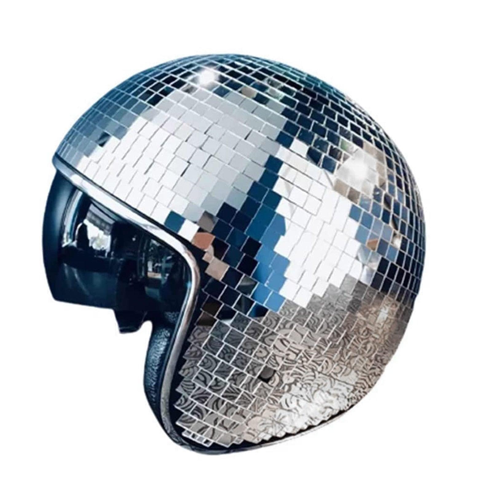 Disco Ball Helmet with Retractable Visor Hats - The Burner Shop