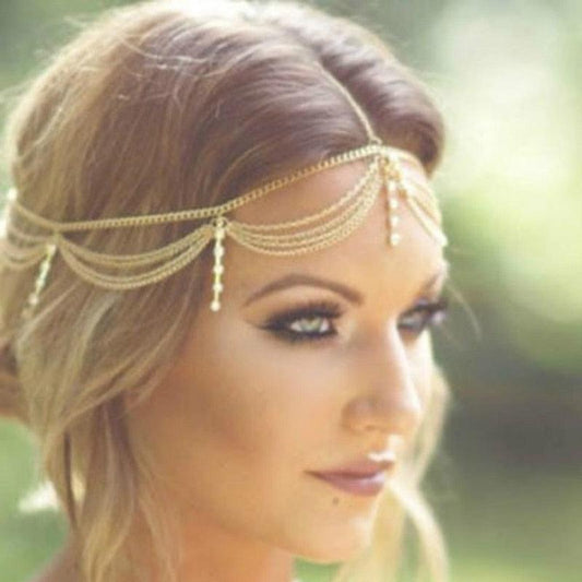 Draping Boho Head Chain Hair Accessories Headwear - The Burner Shop