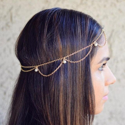 Draping Boho Head Chain Hair Accessories Headwear - The Burner Shop