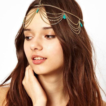 Draping Boho Head Chain Hair Accessories Headwear - The Burner Shop