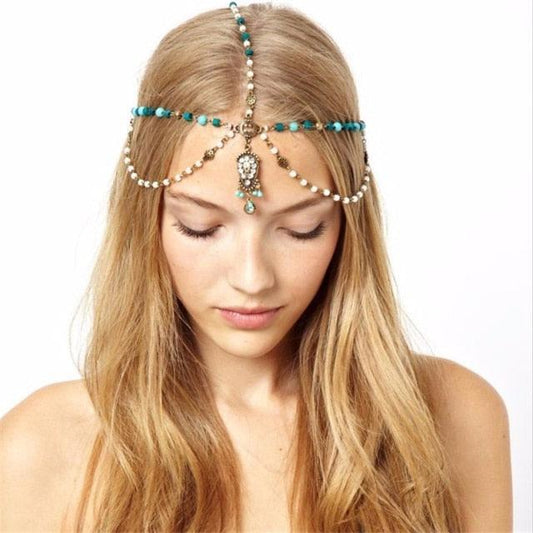 Draping Boho Head Chain Hair Accessories Headwear - The Burner Shop