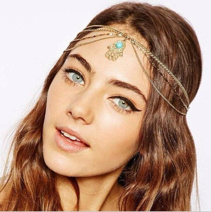 Draping Boho Head Chain Hair Accessories Headwear - The Burner Shop
