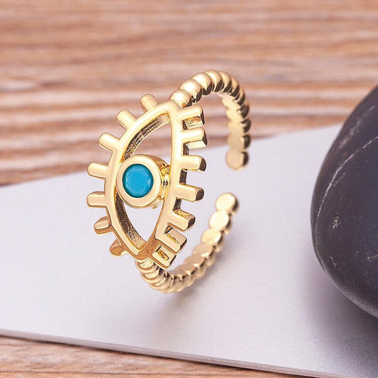 Evil Eye Rhinestone Ring Rings - The Burner Shop