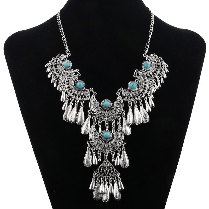 Femme Bijoux Bohemian Vintage Beads Drop Tassel Necklace Necklaces - The Burner Shop