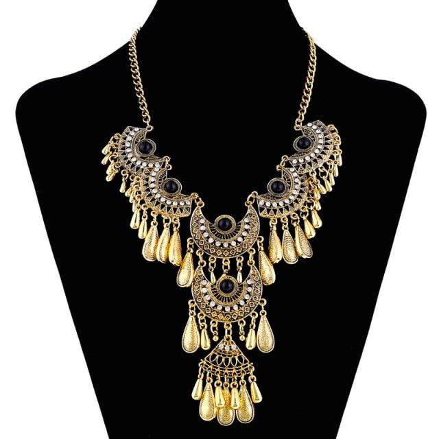 Femme Bijoux Bohemian Vintage Beads Drop Tassel Necklace Necklaces - The Burner Shop