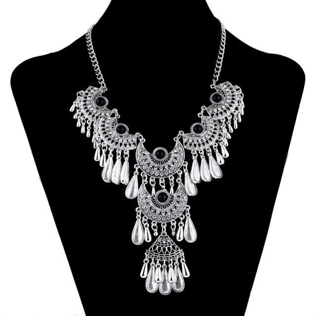 Femme Bijoux Bohemian Vintage Beads Drop Tassel Necklace Necklaces - The Burner Shop