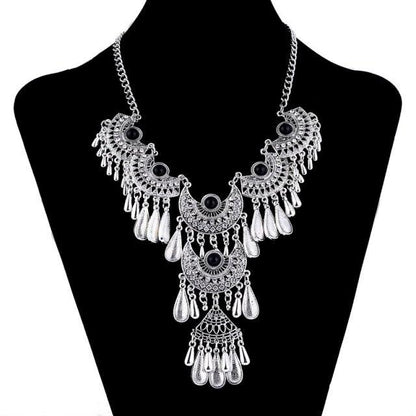 Femme Bijoux Bohemian Vintage Beads Drop Tassel Necklace Necklaces - The Burner Shop