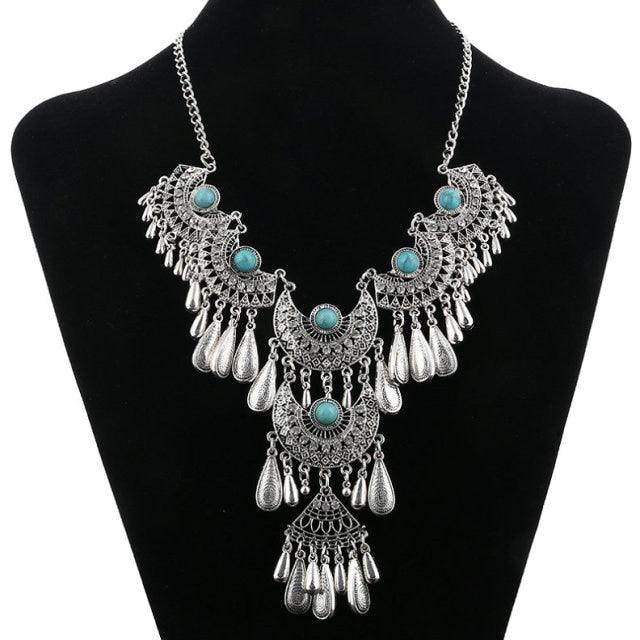 Femme Bijoux Bohemian Vintage Beads Drop Tassel Necklace Necklaces - The Burner Shop
