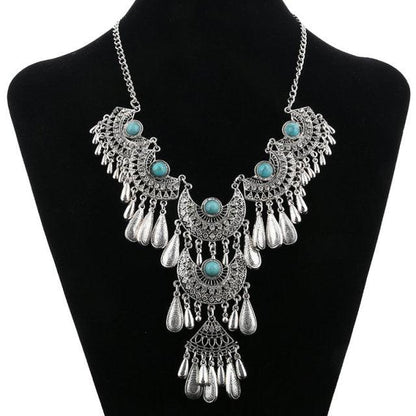 Femme Bijoux Bohemian Vintage Beads Drop Tassel Necklace Necklaces - The Burner Shop