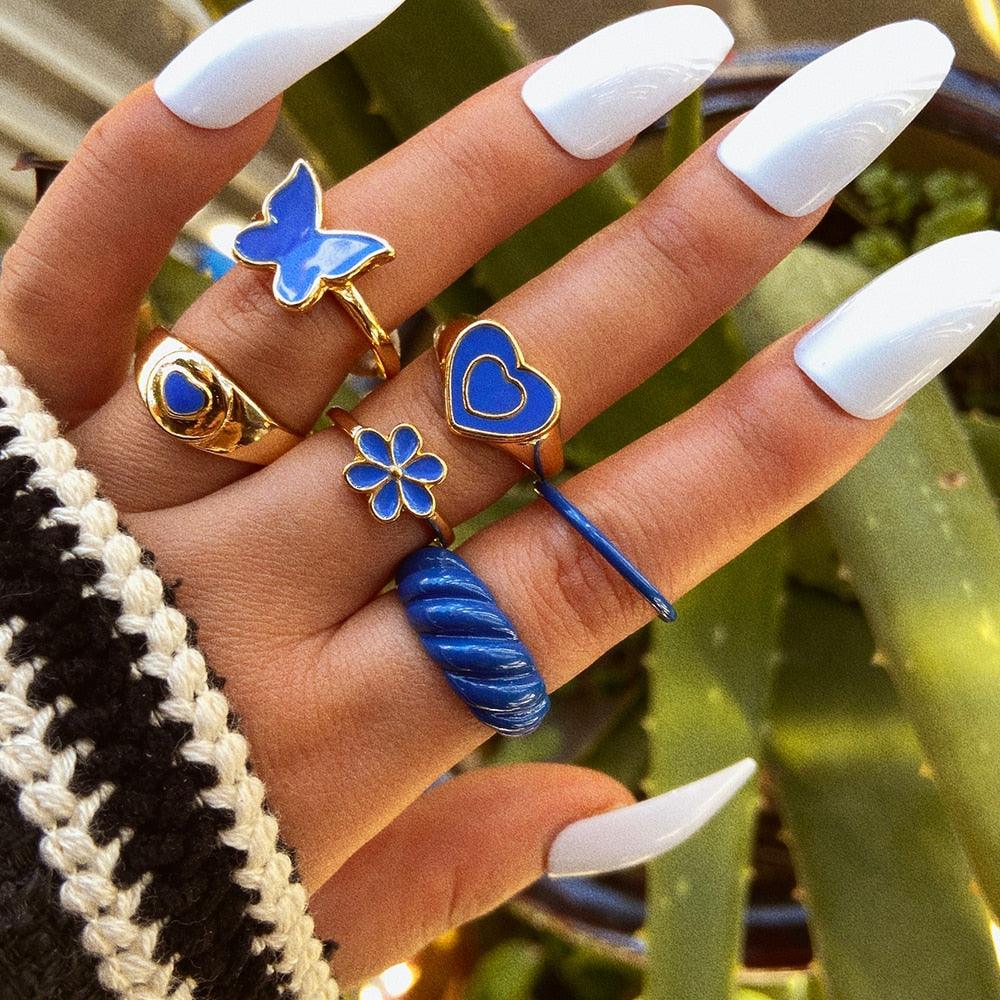 Femme Boho Matching Ring Set Rings - The Burner Shop