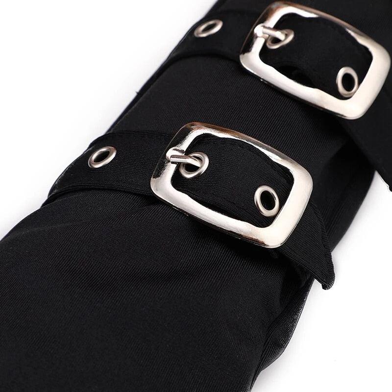 Fingerless Eyelet Ribbon Elbow Gloves Gloves - The Burner Shop