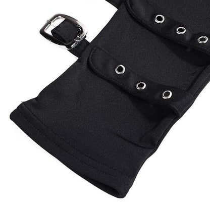 Fingerless Eyelet Ribbon Elbow Gloves Gloves - The Burner Shop