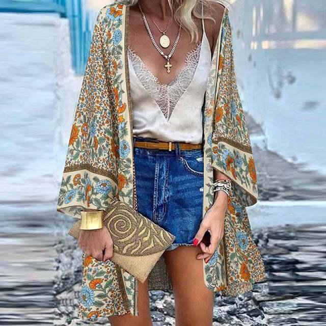 Floral Vintage Kimono Kimonos - The Burner Shop