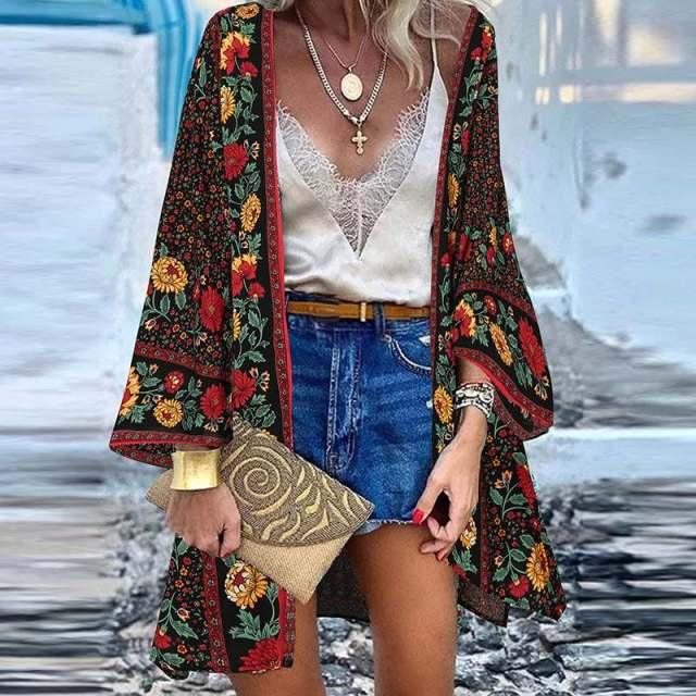 Floral Vintage Kimono Kimonos - The Burner Shop