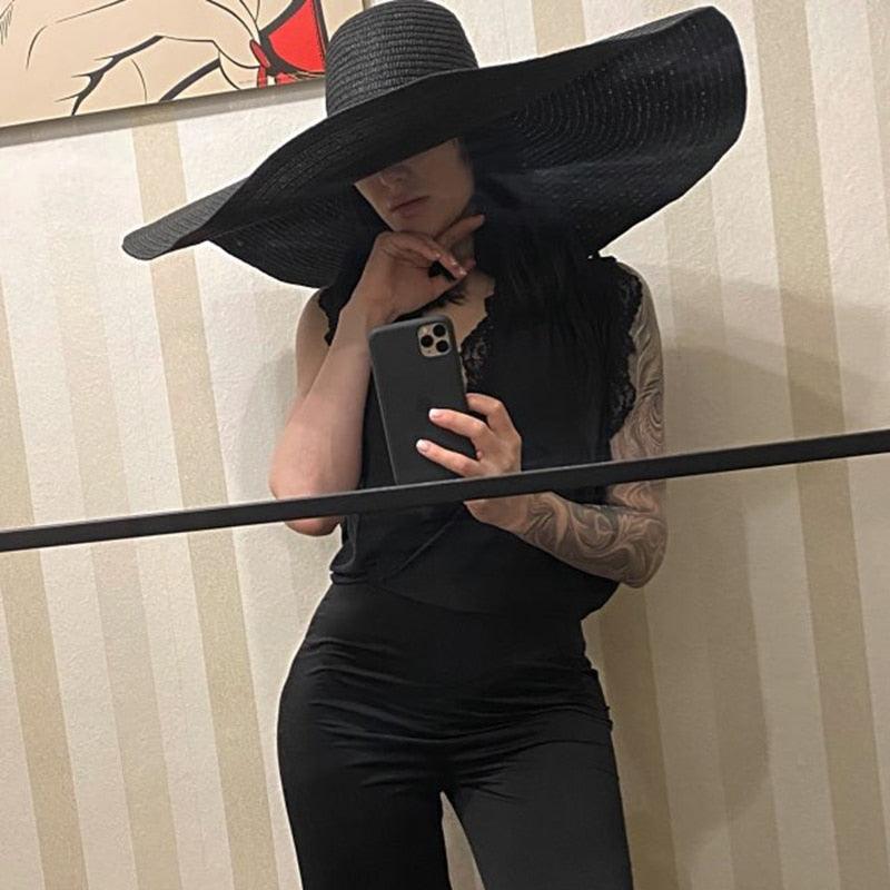 Foldable Women's Oversized Beach Hat Hats - The Burner Shop