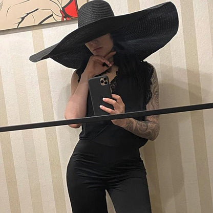 Foldable Women's Oversized Beach Hat Hats - The Burner Shop
