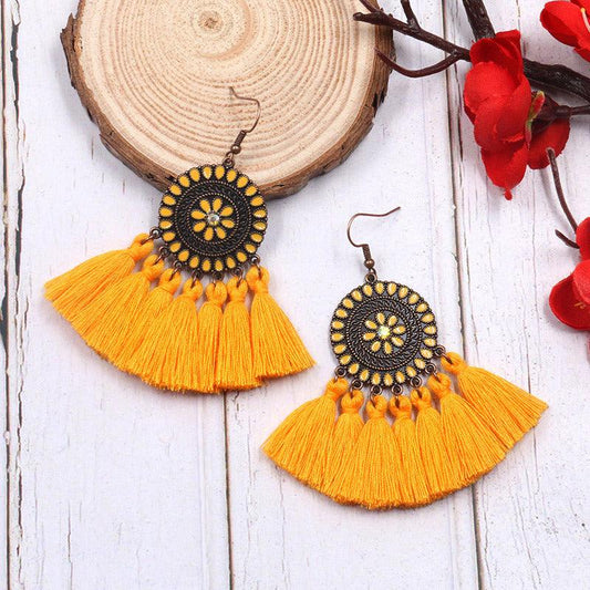 Fringed Boho Drop Tassel Earrings Earrings - The Burner Shop