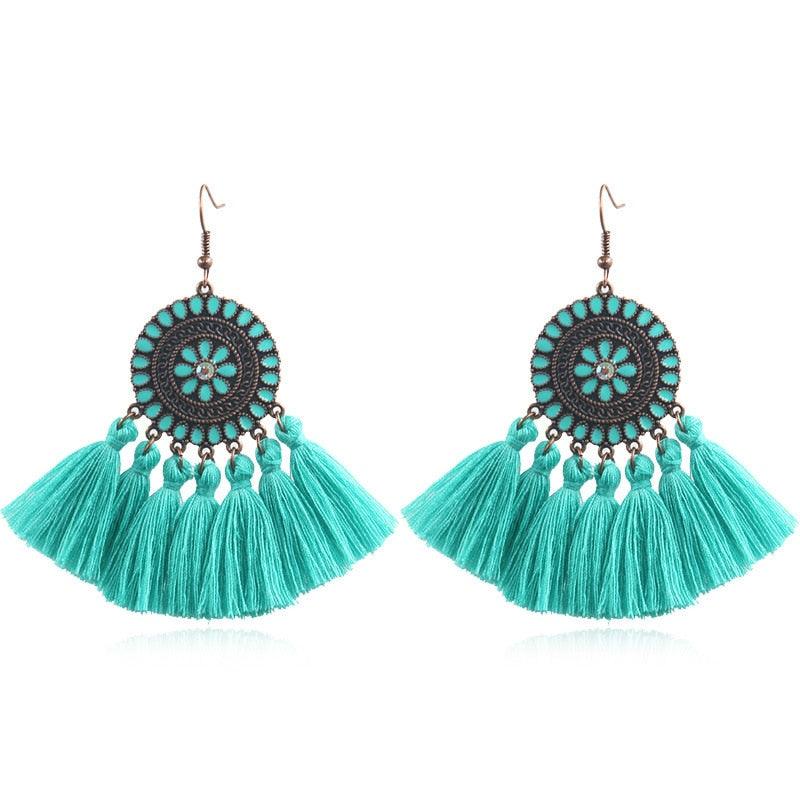 Fringed Boho Drop Tassel Earrings Earrings - The Burner Shop