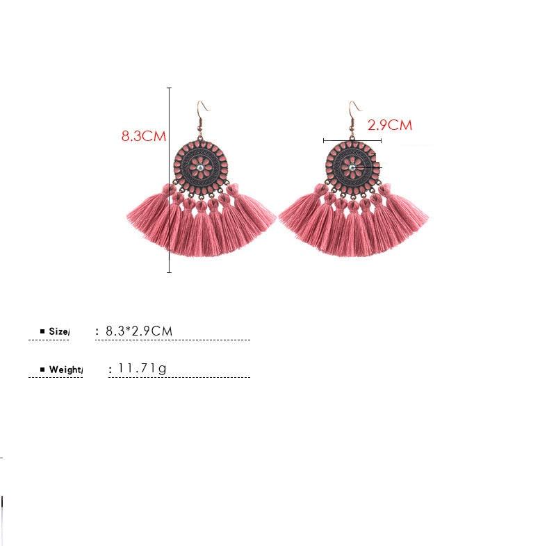 Fringed Boho Drop Tassel Earrings Earrings - The Burner Shop
