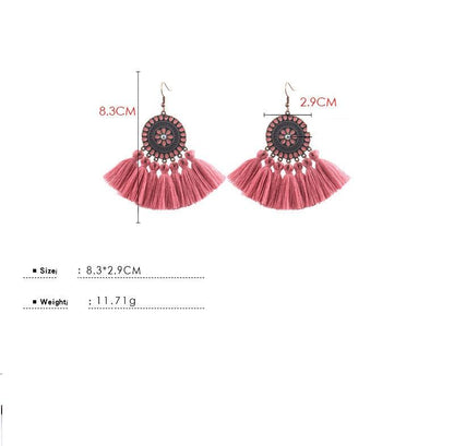 Fringed Boho Drop Tassel Earrings Earrings - The Burner Shop