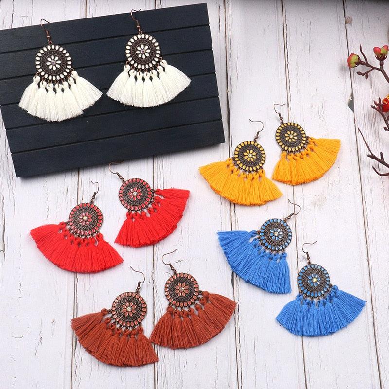 Fringed Boho Drop Tassel Earrings Earrings - The Burner Shop