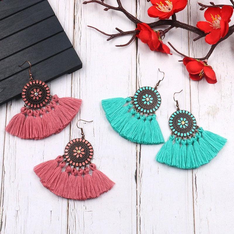 Fringed Boho Drop Tassel Earrings Earrings - The Burner Shop