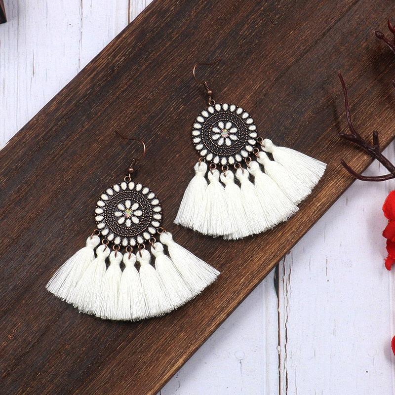 Fringed Boho Drop Tassel Earrings Earrings - The Burner Shop