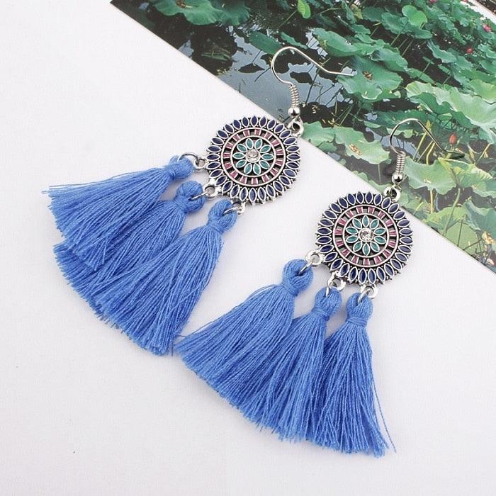 Fringed Boho Drop Tassel Earrings Earrings - The Burner Shop