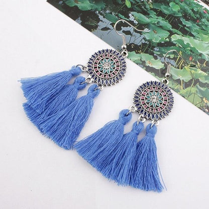 Fringed Boho Drop Tassel Earrings Earrings - The Burner Shop