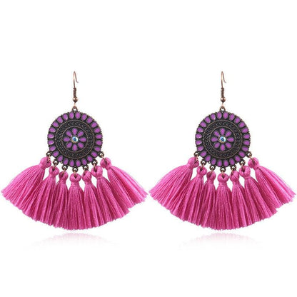 Fringed Boho Drop Tassel Earrings Earrings - The Burner Shop