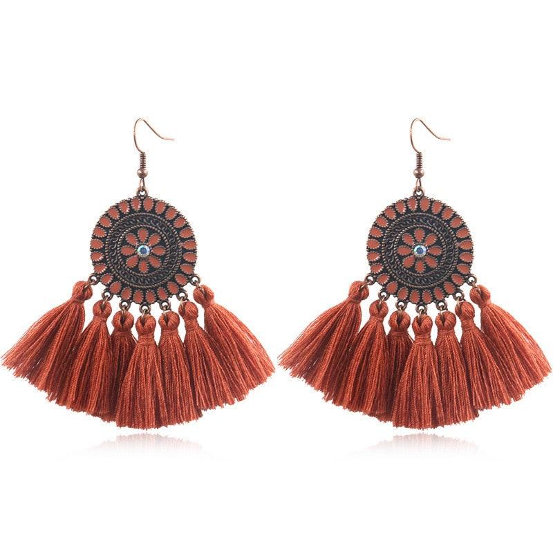 Fringed Boho Drop Tassel Earrings Earrings - The Burner Shop